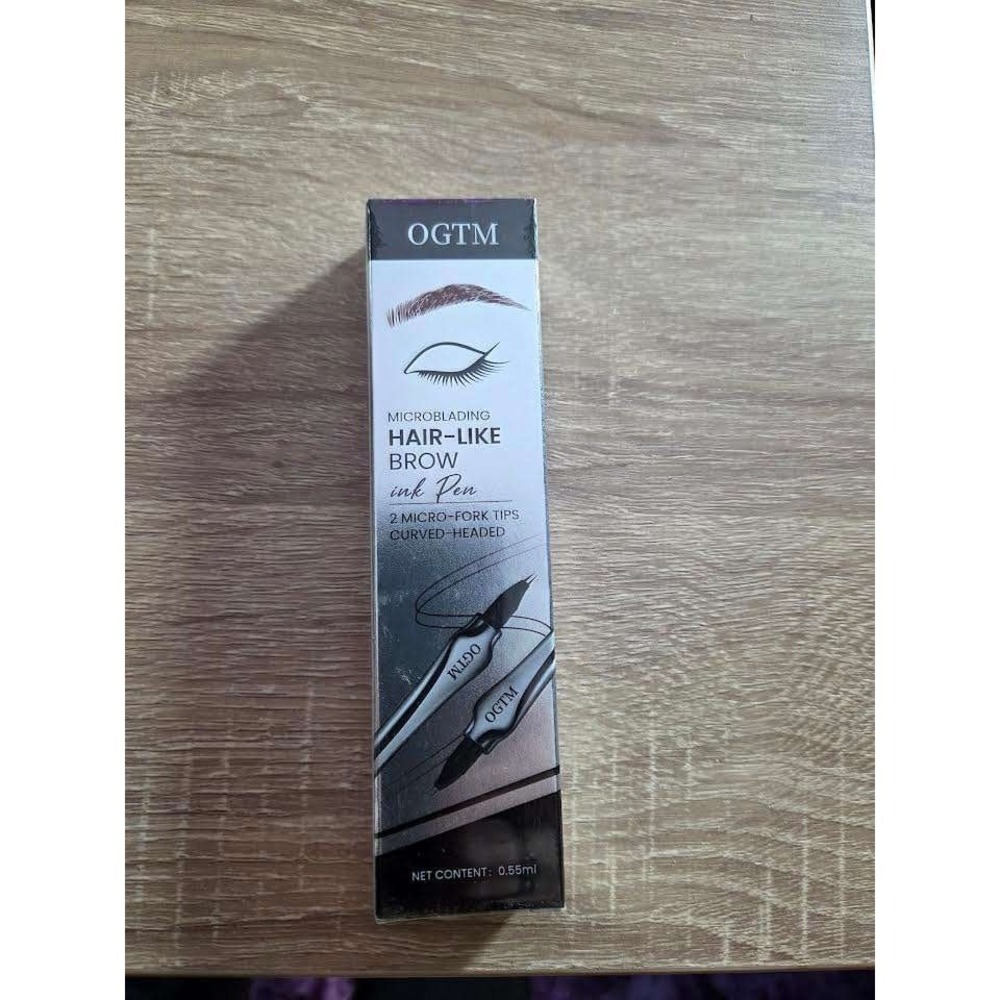 OGTM Microblading Hair-Like Brow Ink Pen 01 Dark Brown 2-Micro-Fork Tip‎ 0.55ml
